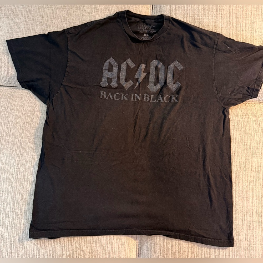 AC/DC Black 'Back In Black' Short Sleeve Graphic Tee